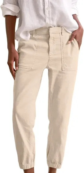 Trendy Jogger Pant for Women Elastic Waist Office Work Travel Party Trouser Daily Regular Slim Fit Cuffed Casual Pant