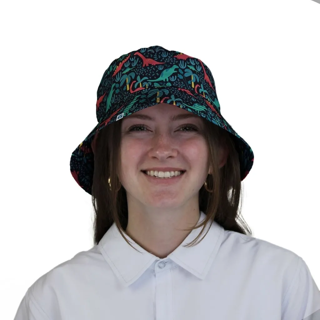 Tropical Dinosaur Green Aloha Bucket Hat