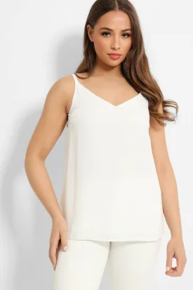 White Lightweight Crossover Back Cami Top