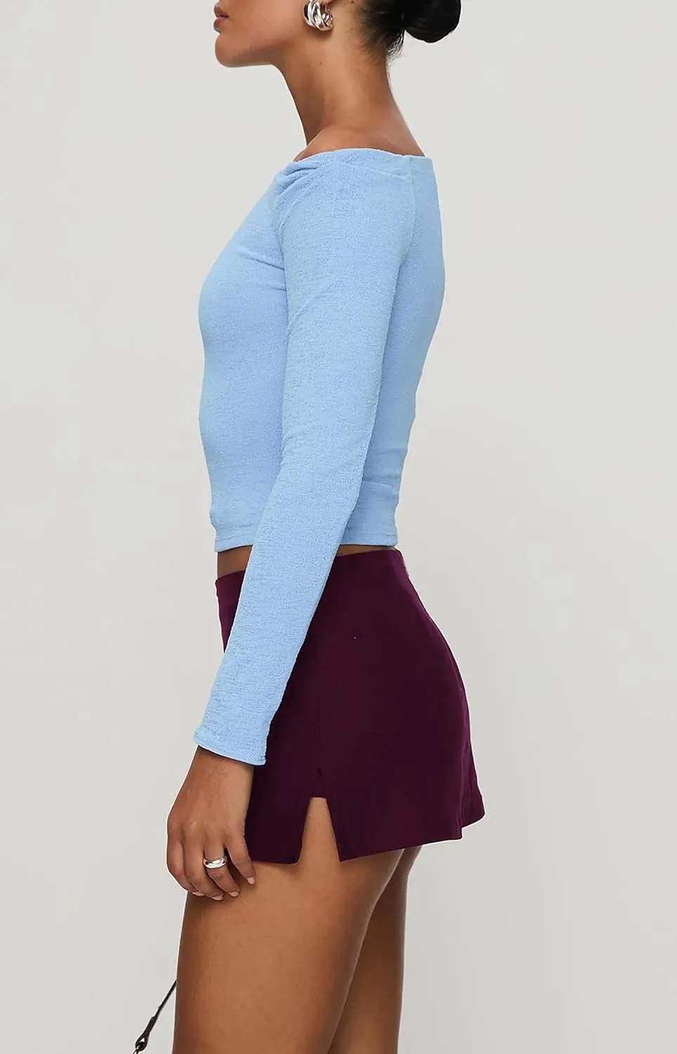 Women's Casual Elastic Mid Waisted Stretchy Slit Hem Bodycon Mini Skirt with Shorts Underneath y2k Cargo Skirt