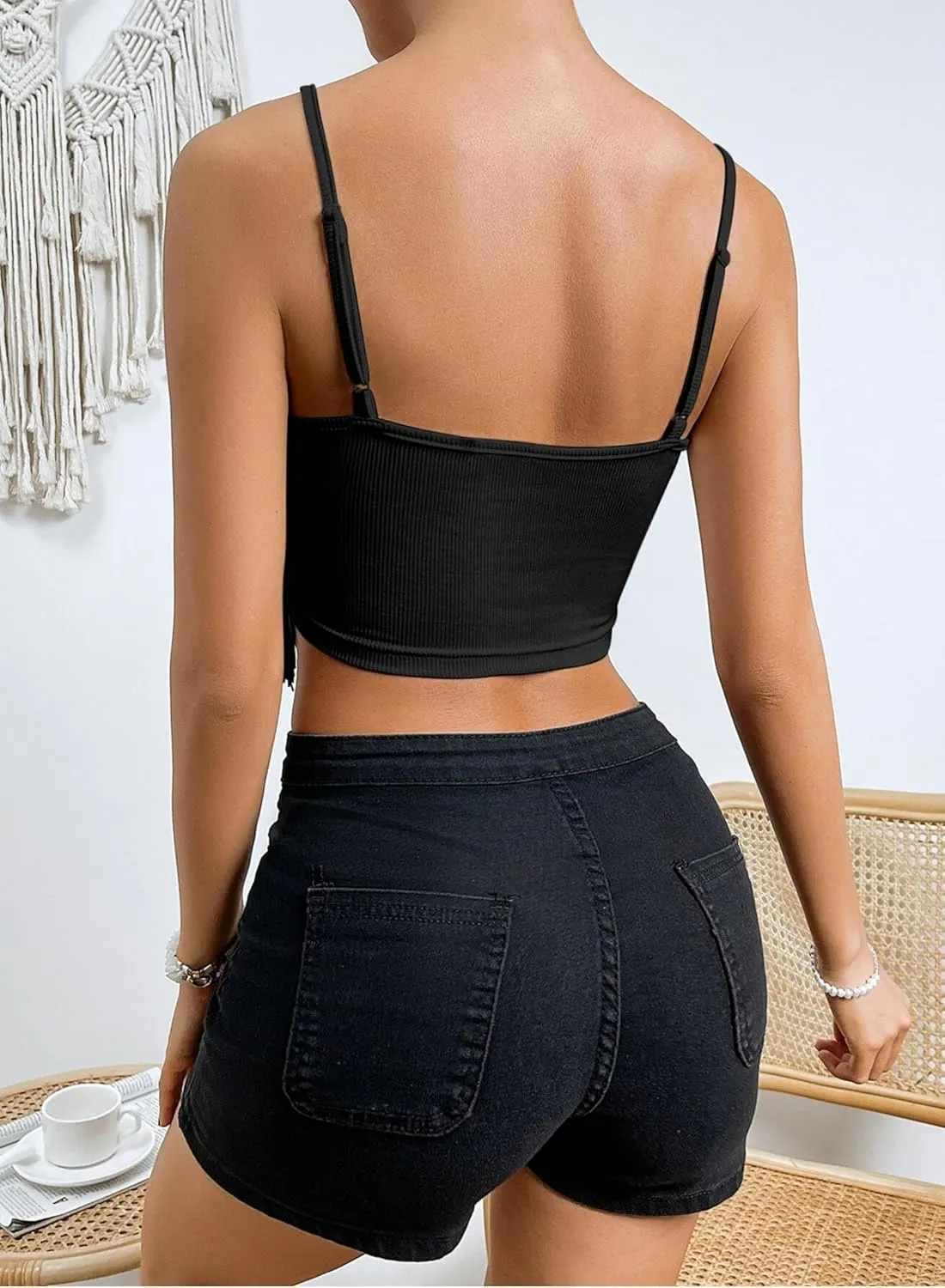 Womens Fringe Western Cowgirl Crop Top - Country Concert Outfit Tassel Hem Tank Nashville Festival Rodeo Shirt