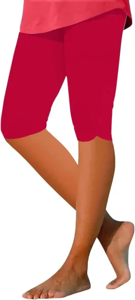 Women's Leggings, High Waisted Knee Length Capris Stretch for Casual Yoga Pants Workout Exercise
