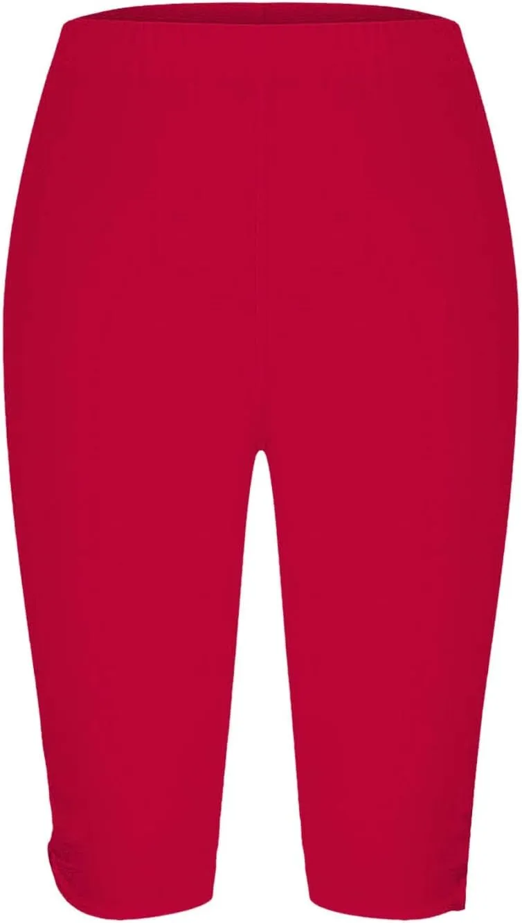 Women's Leggings, High Waisted Knee Length Capris Stretch for Casual Yoga Pants Workout Exercise