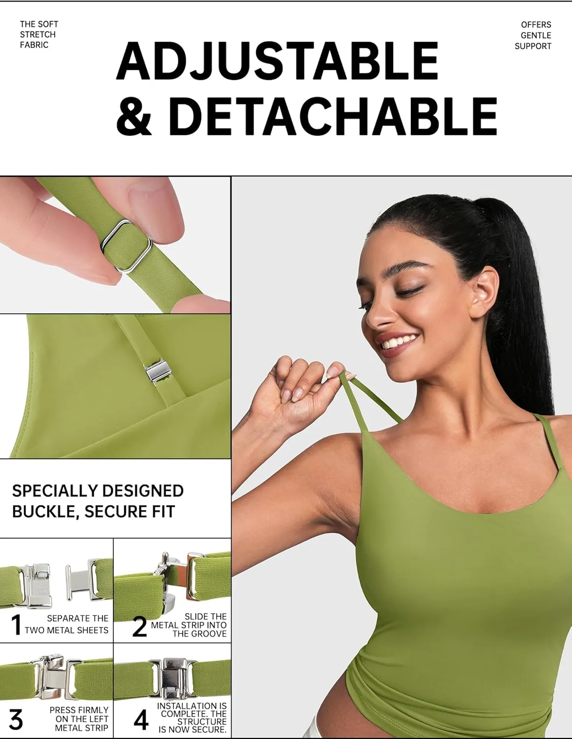 Women's Scoop Neck Tank Top Adjustable Spaghetti Strap Camisole Sleeveless Going Out y2k Tops Slim Fit Cami Tank