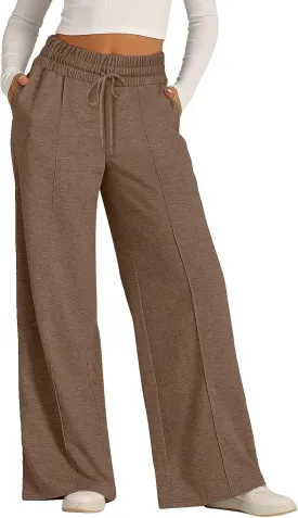 Women's Wide-Legged High-Waisted Yoga Sweatpants with Dressy Casual Loose Fit Fashion